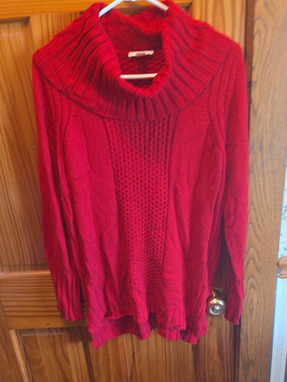 Westbound Red Cowl Neck Knit Sweater